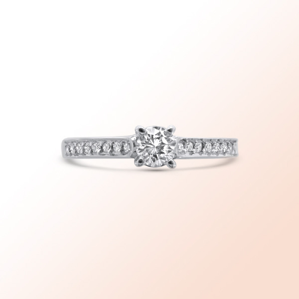 14k.w. gold Diamond Engagement Ring 0.82Ct.